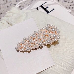 New! Pearl/Gold Cluster Hair Clip, Hair Barrette!